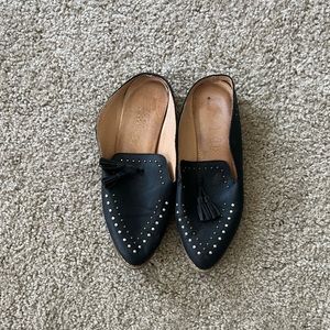 Lack tassel loafers with studs